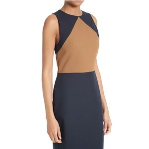 DVF Tailored Dress Navy Brown
